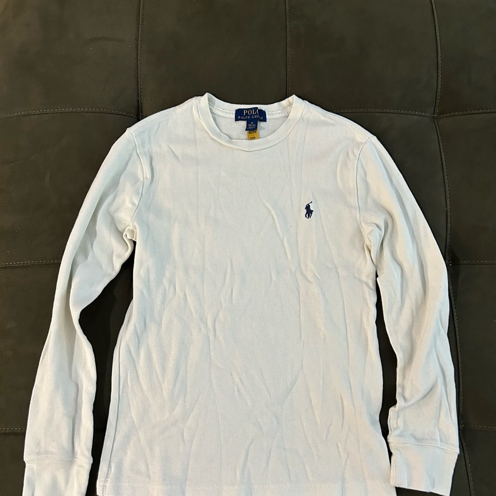 Polo by Ralph Lauren Off-White Ribbed long sleeve. Youth Medium
